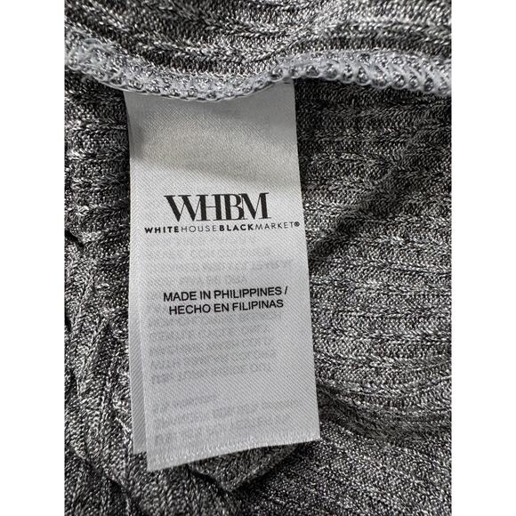 WHBM White House Black Market Silver V Neck XS Cap Sleeve Top - Picture 5 of 9